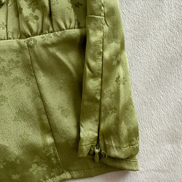 PacSun Green Satin Bustier Tie Top - Picture 4 of 7